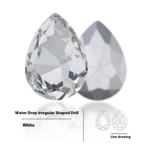 Pedido Mínimo de 720 Piezas, Diamantes de Imitación de Cristal con Base de Plata Real, Forma de Gota de Agua, Base Puntiaguda, Irregulares, para Decoración de Ropa - Product Image 6