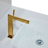 Grifo de Lavabo de Latón Moderno, Monomando, Color Dorado, Agua Fría y Caliente, Mezclador de Baño, Cerámica, Duradero, Fácil de Instalar