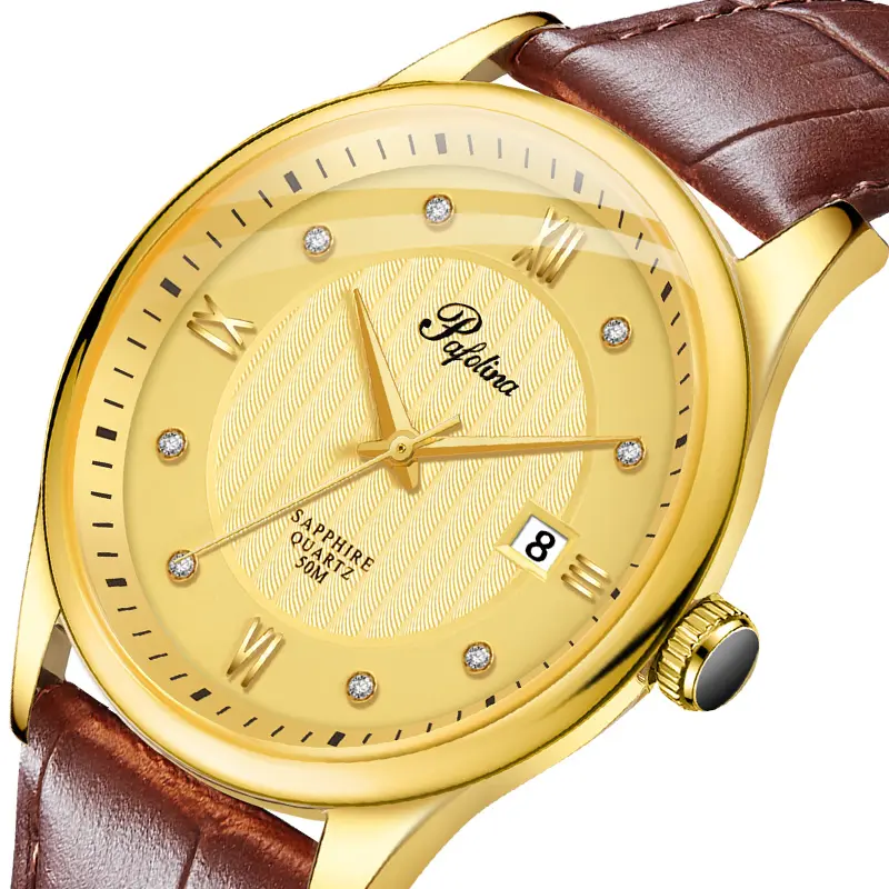 Reloj con correa de alta calidad y diseño de Pafolina para mujer, conjunto de reloj de pulsera de cuarzo de lujo con diseño simple y elegante, con timón de estrella, 5031ML