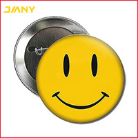 Estaño personalizado divertido broche botón iconos feliz cara sonriente Pin insignias