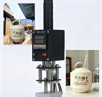 Machine de marquage à chaud portable avec contrôle numérique de la température, embosseuse de logos pour cuir, bois, noix de coco, presse à chaud portable avec matrice en cuivre personnalisée