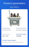 Transformateur de distribution de puissance triphasé immergé dans l'huile S11-M-80KVA, entrée 10kV, sortie 400V, 50/60Hz, modèle complet
