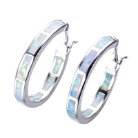 Boucles d'oreilles en opale de feu de 20 mm pour femmes