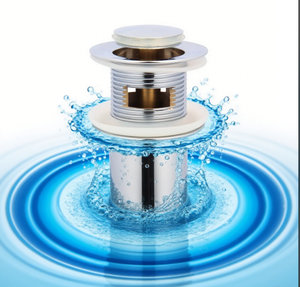 Desagüe con filtro <span class=keywords><strong>CLIC</strong></span> <span class=keywords><strong>CLAC</strong></span> Cuatro quintos Todo metal cromado con desbordamiento para lavabo de baño - Product Image 3