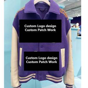 Custom Jacket Men Varsity Jacket with Leather Sleeves Winter Autumn Letterman Jacket Embroidery Patch <b>Log</b> - Product Image 5