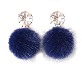 Boucles <span class=keywords><strong>d</strong></span>'oreilles pompon en peluche pour femmes, bijoux féminin, boule en fourrure, cadeau, nouvelle mode - Product Image 5