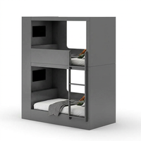 Lit capsule en bois sur mesure, gain de place, lit double pour hôtel, dortoir, avec échelle, pour salle du personnel et appartement étudiant