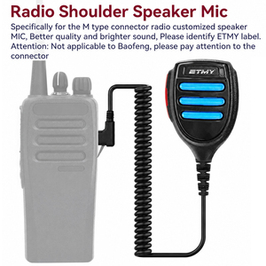 ETMY <b>MI</b>-99 Walkie Talkie Shoulder <b>Mic</b> 2 Pin Speaker Microphone for Baofeng UV-5R UV-82 TK2000 Handheld Radio PTT Wire <b>Mic</b> Kit - Product Image 2