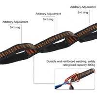 Sangles de hamac 2 pièces en nylon pour camping en extérieur, accessoires pour arbres, balançoire de yoga, ceinture de suspension, boucle d'extension robuste