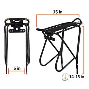 Estante trasero para bicicleta, soporte de carga para bicicleta, soporte de aleación ajustable en altura de liberación rápida - Product Image 5