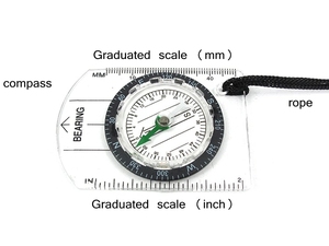 <span class=keywords><strong>Boussole</strong></span> portable <span class=keywords><strong>en</strong></span> plastique pour camping et randonnée <span class=keywords><strong>en</strong></span> extérieur, kit d'outils de voyage avec échelle proportionnelle - Product Image 2
