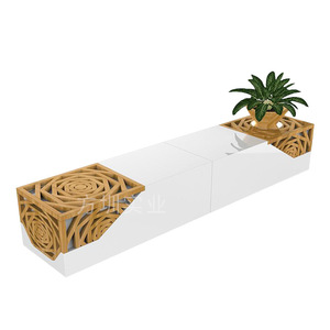 Mall Furniture Metal Leisure <b>Bench</b> With Decorative Pattern For <b>Indoor</b> Commercial Use - Product Image 4