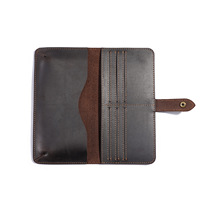 Dompet kulit sapi asli warna kustom desain kuda gila dompet kulit asli dan tempat kartu kredit belanja Bank