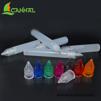 Flacon compte-gouttes en plastique PE semi-transparent Ecannal de 10 ml avec bouchon à vis en PS cristallin