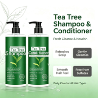 Ensemble Shampooing et Après-Shampooing à l'Huile d'Arbre à Thé Marque Blanche OEM Anti-Frisottis Hydratant aux Acides Aminés Nettoyant Rafraîchissant et Volumisant pour le Cuir Chevelu