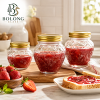 Bocaux de conservation alimentaire ronds en verre, écologiques, non toxiques, avec couvercle métallique doré, hermétiques, pour cuisine et garde-manger, lot de 3, avec logo personnalisé.