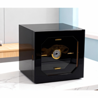 Boîte à cigares en bois de cèdre de haute qualité, humidor de bureau avec hygromètre et humidificateur, accessoires de luxe pour cigares