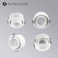 ALPHALUCE Boîtier de spot encastré GU10 à déflecteur profond et peu profond, support de lampe GU10 remplaçable, anti-éblouissement, cadre de plafond encastré