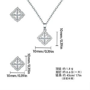 Shining Pearl Earrings And Necklace <b>Set</b> <b>Square</b> Geometric Copper Alloy Claw Setting Everyday Wear Luxury Fashion Jewelry - Product Image 5