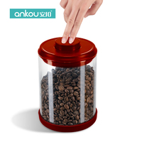 Bocal de rangement en verre à large ouverture, rond, en verre borosilicate de haute qualité, transparent, hermétique, pour café et organisation de cuisine