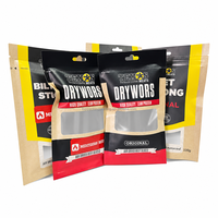 Sacs personnalisés refermables à fermeture éclair de qualité alimentaire pour Biltong et viande séchée (14g, 50g) – Emballage pour snacks de viande séchée avec fenêtre