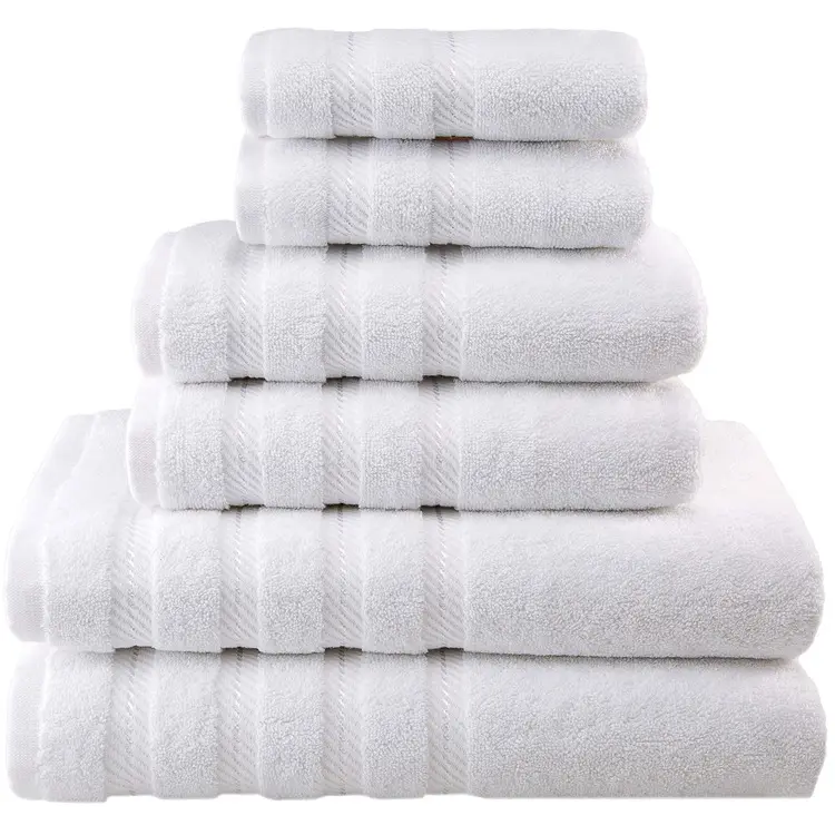 Wholesale bamboo bathroom towels set plain white washcloths color bath face towel hotel white towel