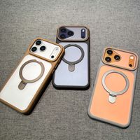 Coque de téléphone antichoc en TPU PC avec support anneau métallique et chargeur sans fil, toucher lisse pour iPhone 17 16 15