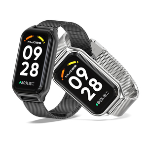 Mijobs สายนาฬิกาอัจฉริยะ Milan ทำจากสแตนเลสสตีลอุปกรณ์เสริมเคสโลหะสำหรับ redmi BAND 2 <span class=keywords><strong>Mi</strong></span> band 8 Active - Product Image 1