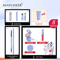 Kit de maquillage pour femmes OEM, doux pour la peau, 8 pièces, imperméable, longue tenue, complet pour le visage, les yeux et les lèvres