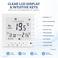 Thermostat WiFi intelligent Design moderne PC + ABS 220V/230V Contrôle programmable de la pièce de chauffage pour la maison ou l'hôtel