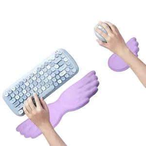 Computer Keyboard Mouse Laptop Angel Wing Wrist Rest Memory Foam Mouse Pad Cushion Support Pad Wrist Support Mechanical Keyboard