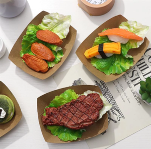 Paleta de embalaje de alimentos de pulpa de papel Kraft respetuosa con el medio ambiente, caja de envío UV desechable, fideos de Sushi, <span class=keywords><strong>Churros</strong></span>, cualquier lámina - Product Image 4