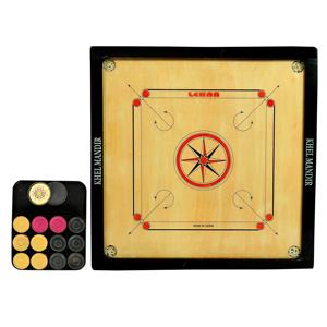 Tablero de Carrom de Madera, Superficie de Juego de Madera Contrachapada de 4 mm con Acabado Brillante, Marco de Madera Dura de 23 x 23 Pulgadas, Tablero de Juego para Torneos - Product Image 4