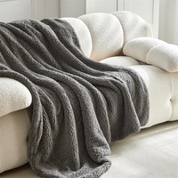 Couverture pour animaux de compagnie en polaire sherpa double face, couleur unie, fibre de polyester, style moderne minimaliste, toutes saisons, pour chiens et chats