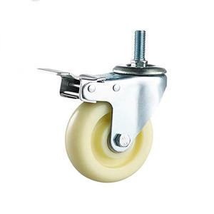 Rueda giratoria industrial de caucho negro con freno lateral para equipos móviles de servicio pesado, venta al por mayor de fábrica - Product Image 1