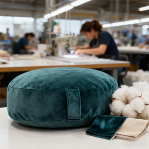 Housse de coussin de méditation ronde en microfibre suédée lavable avec fermeture éclair, douce et durable, petite et portable - Product Image 6