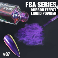 Bojun MFBA07 Poudre liquide effet miroir sans bavure, chromée métallique à changement de couleur pour nail art, sans TPO, vente en gros en vrac