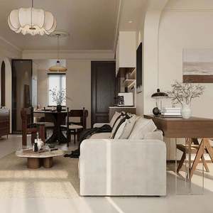 Table à manger en bois de style crème antique, armoire de salon, conception graphique personnalisée pour toute la maison, pour un projet d'appartement ou de villa - Product Image 3