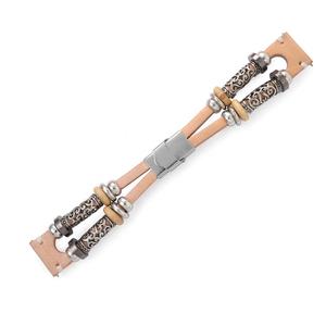 Correa de cuero genuino de 22mm para Samsung Gear S3 <span class=keywords><strong>Huawei</strong></span> Watch <span class=keywords><strong>GT</strong></span> 3/2/<span class=keywords><strong>2E</strong></span>/Pro <span class=keywords><strong>Smartwatch</strong></span> Retro con cuentas estilo popular pulsera de muñeca - Product Image 4