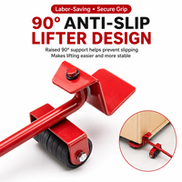 5 pièces Outils de manutention manuels pour meubles et objets lourds, Base à poulie, Boîte de transport pour gros articles, Économie de travail, Personnalisable OEM