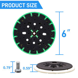 Discos de Lijado Eléctricos Verdes de 6 Pulgadas con Orificios Especiales 17/48, Almohadillas Duras/Blandas con Respaldo de Gancho y Bucle - Product Image 2