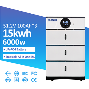 SAMAS 5-16kWh 10-20kW 51,2V Reine Sinuswelle All-in-One Stapelbares Modulares LiFePO4 Lithium-Batteriesystem Hybrid-Netz Heimenergiespeicher - Product Image 1
