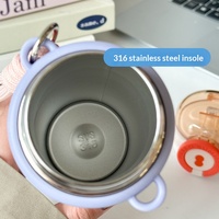 Tasse isotherme portable élégante à motif mignon avec poignée et verrouillage, intérieur en acier inoxydable 316, pour boissons chaudes ou froides