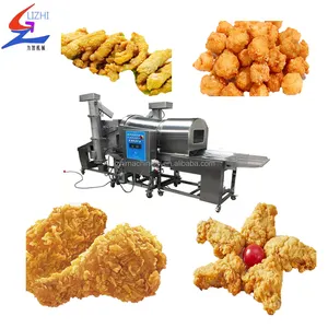 Processing Meat Block Flour Paste Covering Roller Powder Coating Drum breader Machine