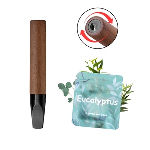 Inhalador Portátil de Aromaterapia de Eucalipto con Diseño de Madera Oscura, Flujo de Aire Giratorio, Ayuda para Dejar de Fumar y Alivio del Estrés - Product Image 1