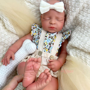 Boneka Reborn Silikon Kulit Sawo Matang Berbagai Ukuran Tekstur Realistis Detail Urat Anggota Badan Lembut Koleksi Boneka DIY - Product Image 5