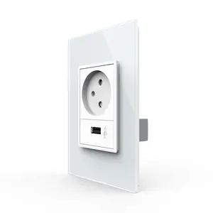 Livolo best new products Tempered Glass White usb socket wall Israel Socket