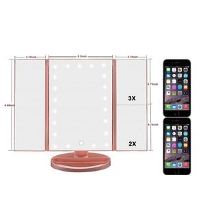 Factory Wholesale Vanity <b>Mirror</b> with Lights Magnification Trifold Makeup <b>Mirror</b> 22 LED Lights Women Gift Led Makeup <b>Mirror</b> - Product Image 5