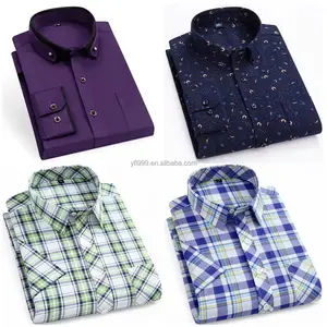 Customized logo cotton plaid shirt business new slim casual men's long-sleeved shirts factory wholesale