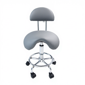 Saddle Chair Rolling Swivel Chair Wheels Hydraulic <b>Stool</b> PU Leather Modern <b>Height</b> <b>Adjustable</b> 360 Degree Rotation for salon - Product Image 5